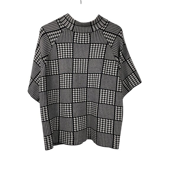 Dressbarn Women's Houndstooth Open Front Cardigan Black White Sz 22/24 - Picture 2 of 7